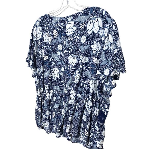 Lane Bryant Illusion Floral Blouse 22 Babydoll Lace Flutter Fairycore Boho Flowy - Picture 3 of 9